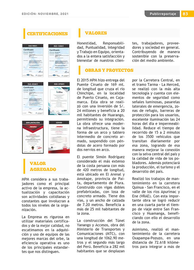 Construyendo Obras & Vías 83