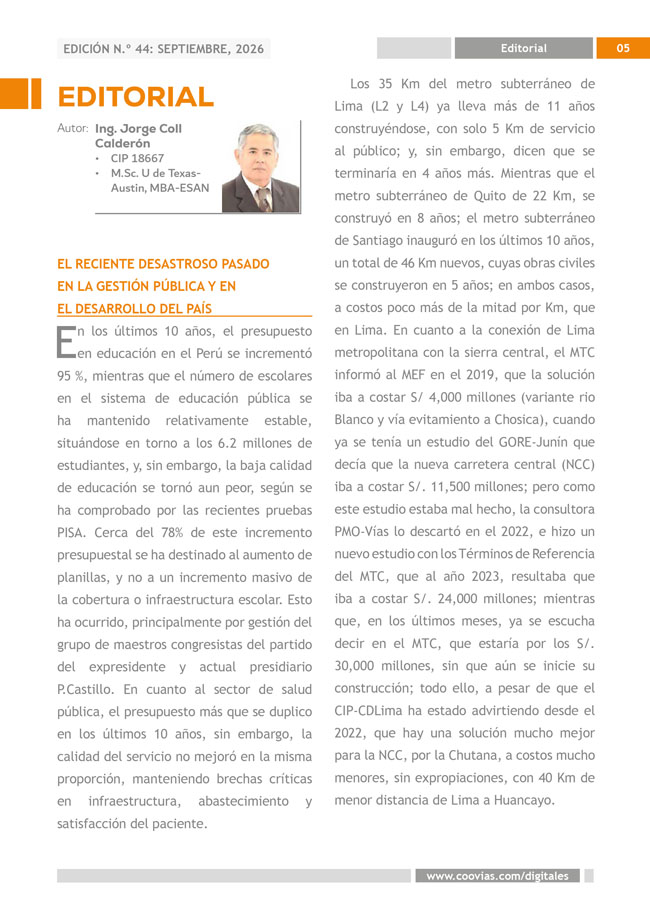 Construyendo Obras & Vías - Editorial