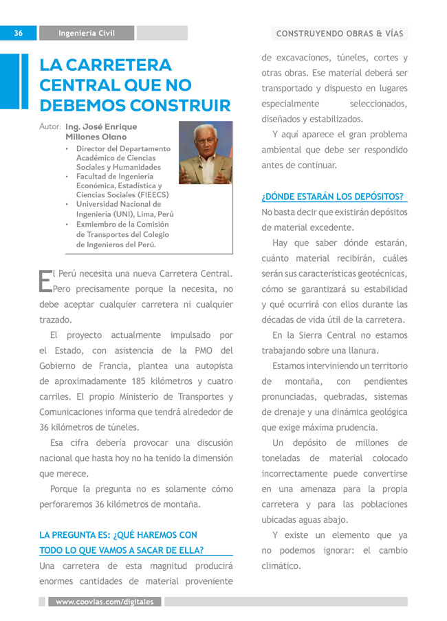 Construyendo Obras & Vías - La Carretera Central que no debemos construir