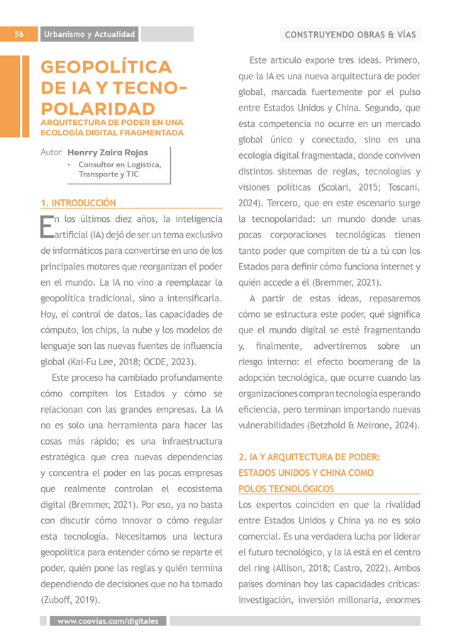 Construyendo Obras & Vías - Geopolítica de IA y Tecnopolaridad