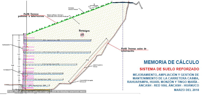 SISTEMA DE MURO SUELO REFORZADO: CARRETERA CASMA – HUARAZ – HUARI – MONZÓN – TINGO MARÍA