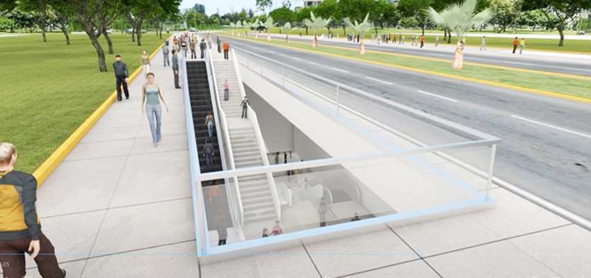 importancia de la calidad de los estudios en foto 2 imagen render del acceso a la futura estacion