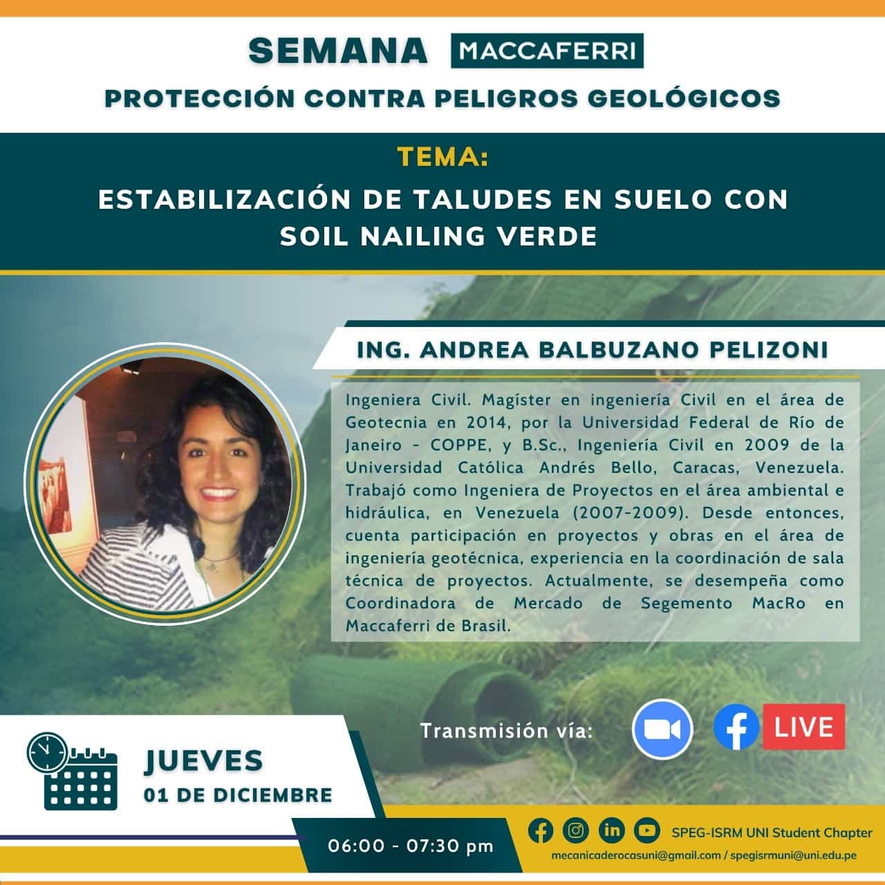 Estabilización de taludes en suelo con Soil Nailing Verde