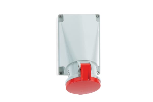 1127: TOMA VISIBLE IP 44 (63A 3P+T 415V ROJO 6H IP44)