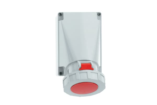 1161: TOMA VISIBLE IP 67 (63A 3P+T 415V ROJO 6H IP67)