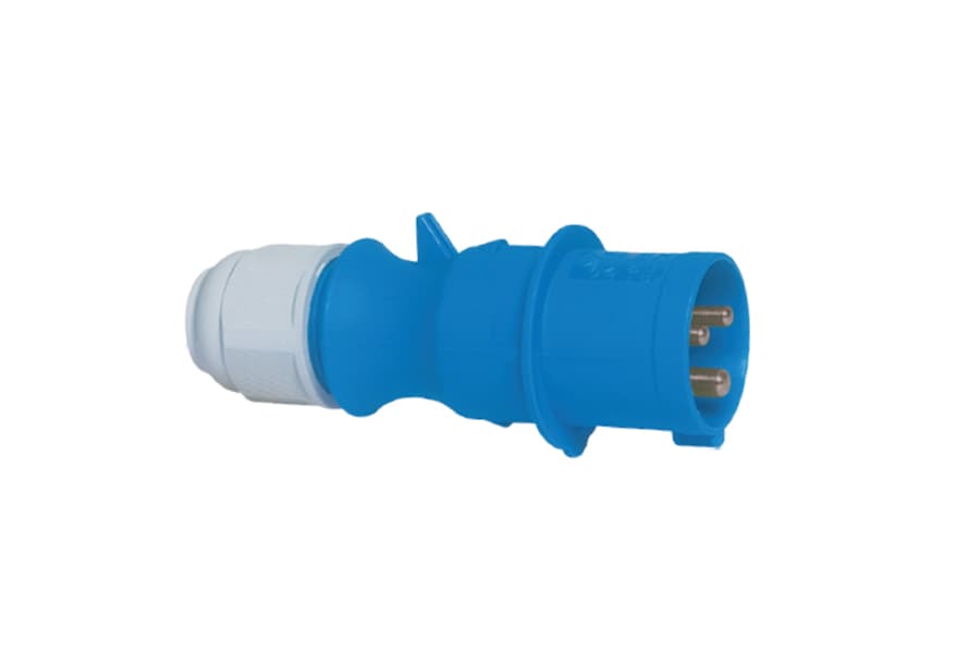 21001-TLS: ENCHUFE AÉREO IP44 (16A 3P+T 250V AZUL 6H IP44 MULTI-GRIP)