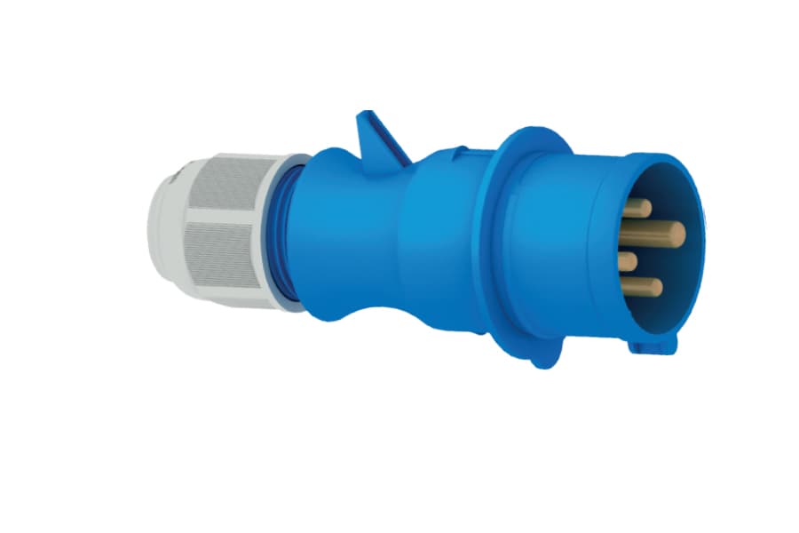 21004-TLS: ENCHUFE AÉREO IP44 (16A 3P+T 250V AZUL 9H IP44 MULTI-GRIP)