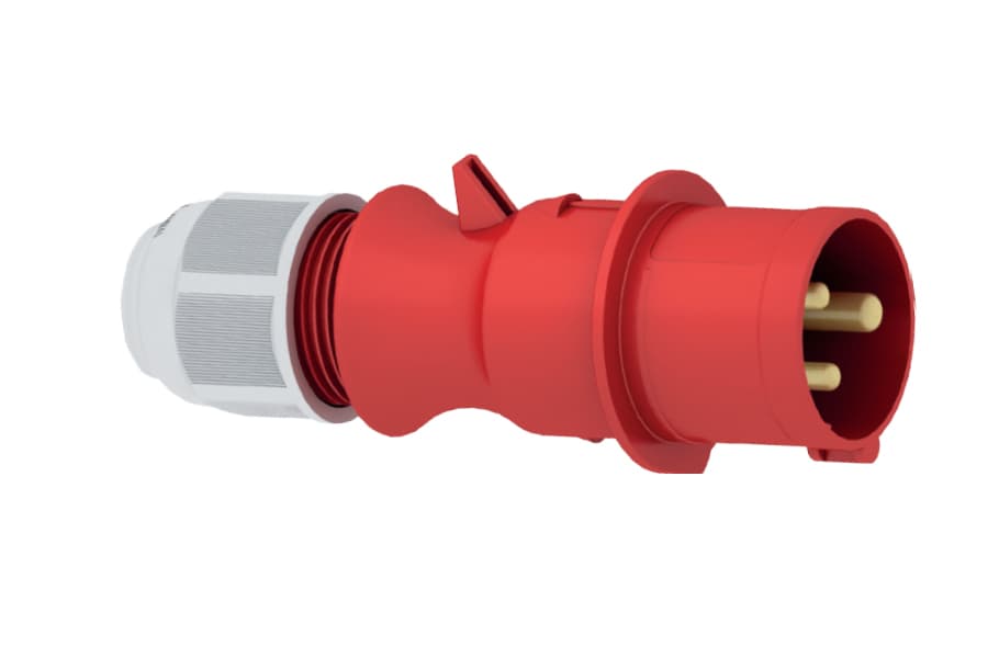21005-TLS: ENCHUFE AÉREO IP44 (16A 3P+T 415V ROJO 6H IP44 MULTI-GRIP)
