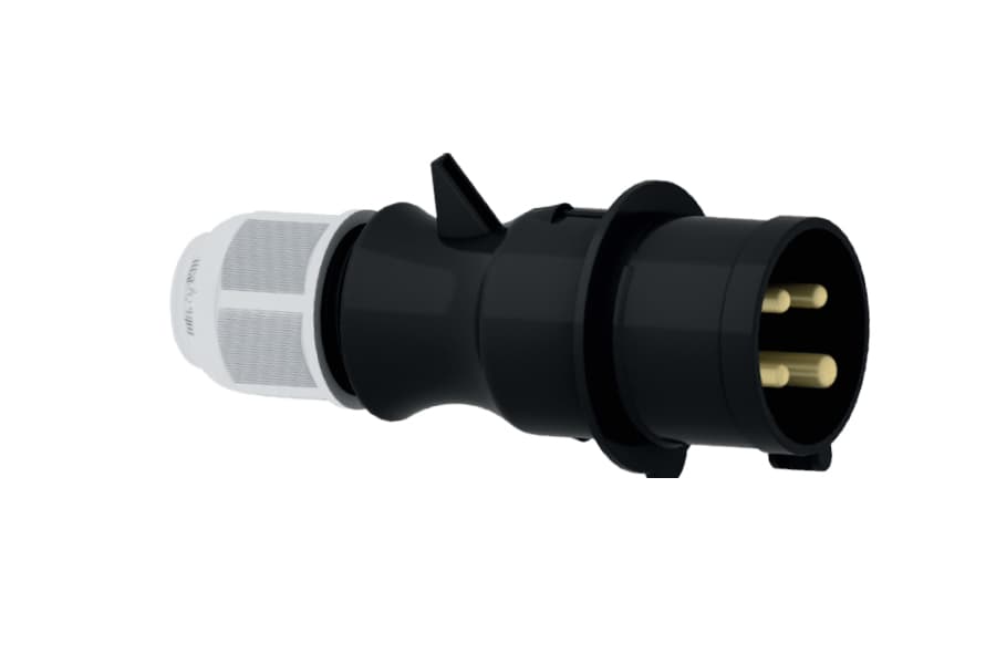 21006-TLS: ENCHUFE AÉREO IP44 (16A 3P+T 500V NEGRO 7H IP44 MULTI-GRIP)
