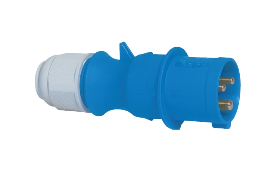 21013-TLS: ENCHUFE AÉREO IP44 (32A 2P+T 250V AZUL 6H IP44 MULTI-GRIP)