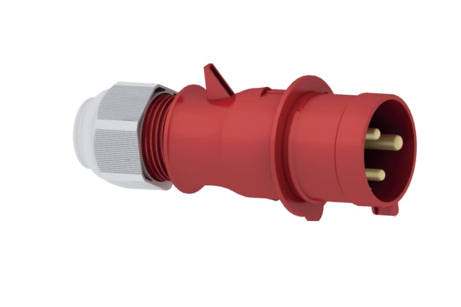 21014-TLS: ENCHUFE AÉREO IP44 (32A 2P+T 415V ROJO 9H IP44 MULTI-GRIP)