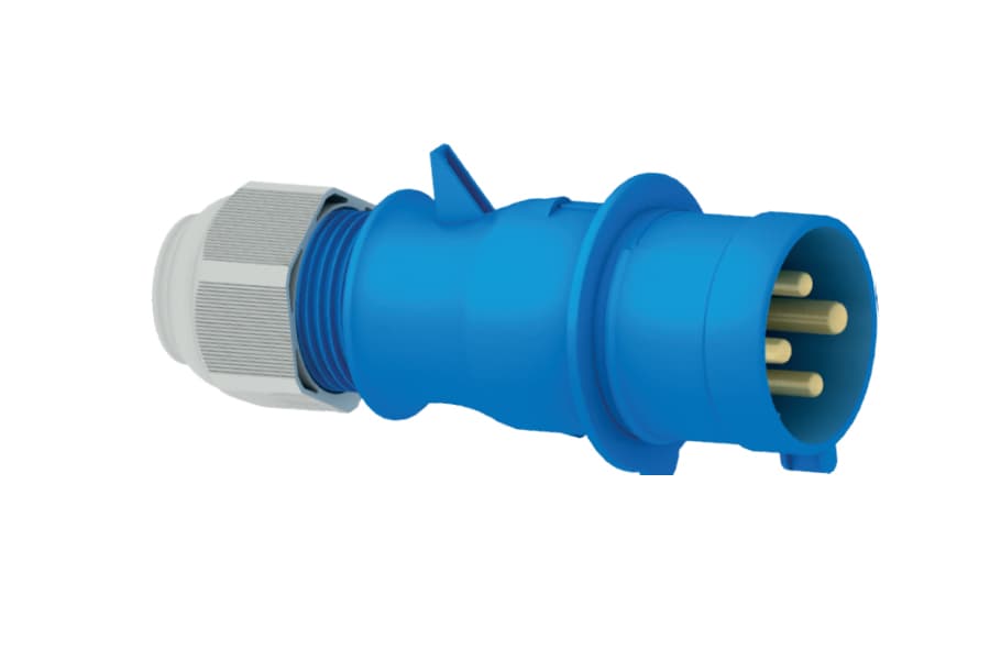 21016-TLS: ENCHUFE AÉREO IP44 (32A 3P+T 250V AZUL 9H IP44 MULTI-GRIP)
