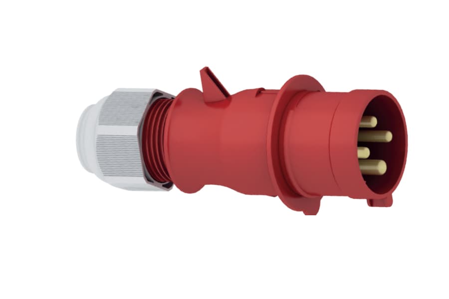 21017-TLS: ENCHUFE AÉREO IP44 (32A 3P+T 415V ROJO 6H IP44 MULTI-GRIP)