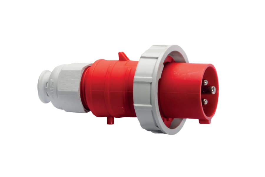 21409: ENCHUFE AÉREO IP67 (32A 2P+T 415V ROJO 9H IP67 MULTI-GRIP TE-PLUS)