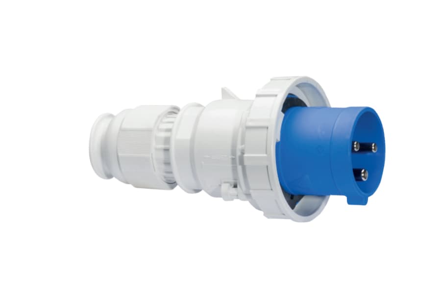 2181: ENCHUFE AÉREO IP67 (63A 2P+T 250V AZUL 6H IP67 MULTI-GRIP TE-PLUS)