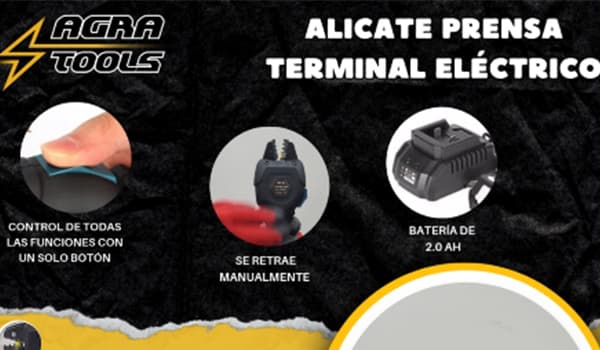 Alicate prensa terminal eléctrico