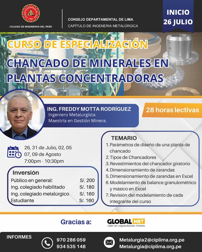 curso chancado de minerales