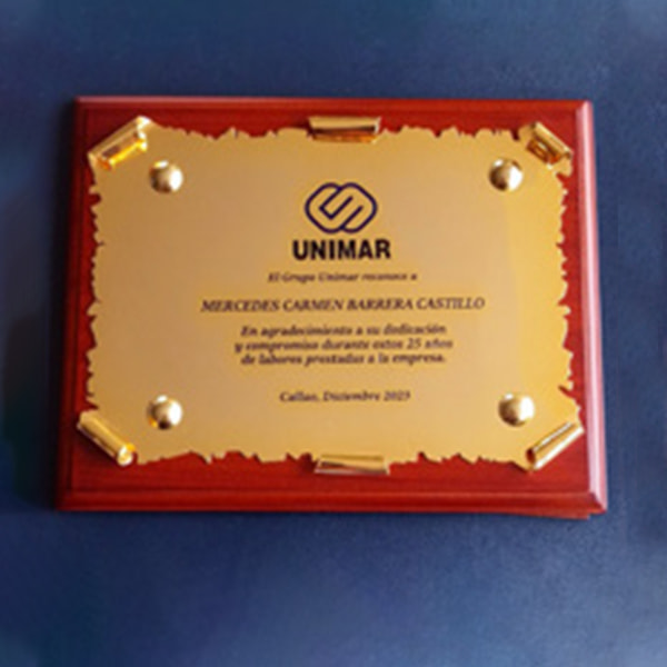 placa de premiación