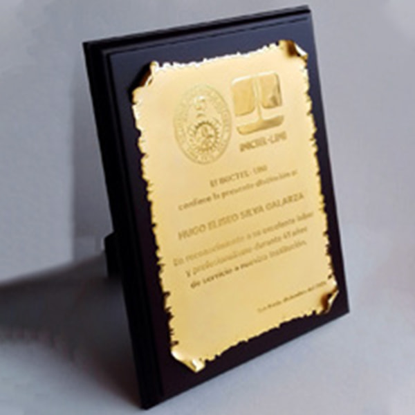 placa de premiación