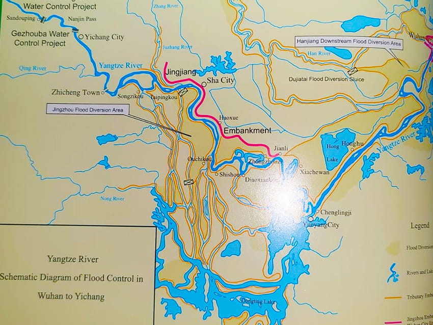 Diagrama esquemático del control de inundaciones de Wuhan a Yihan