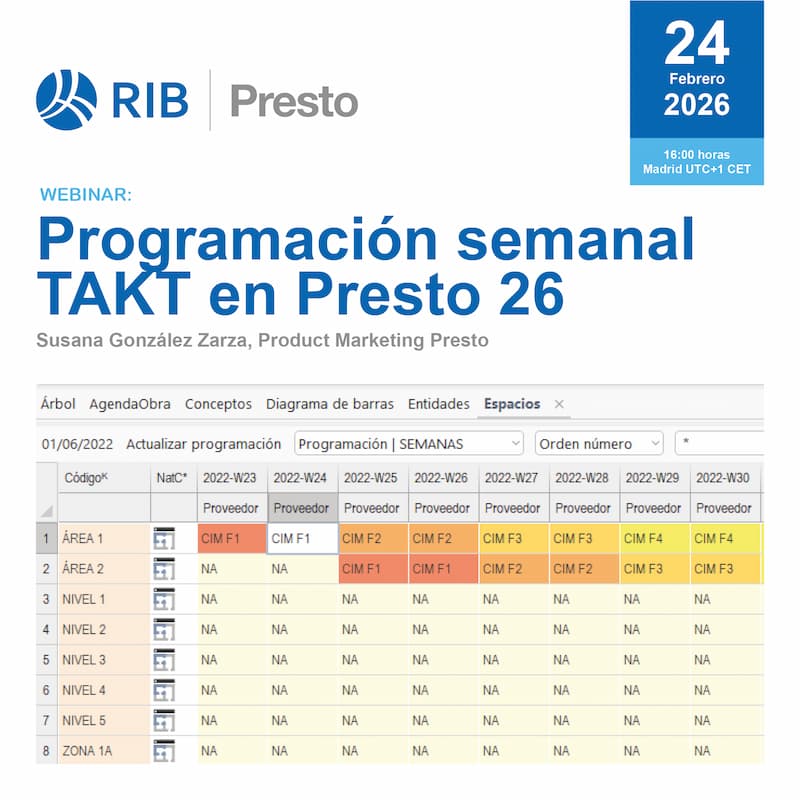 Programación semanal TAKT en Presto 26