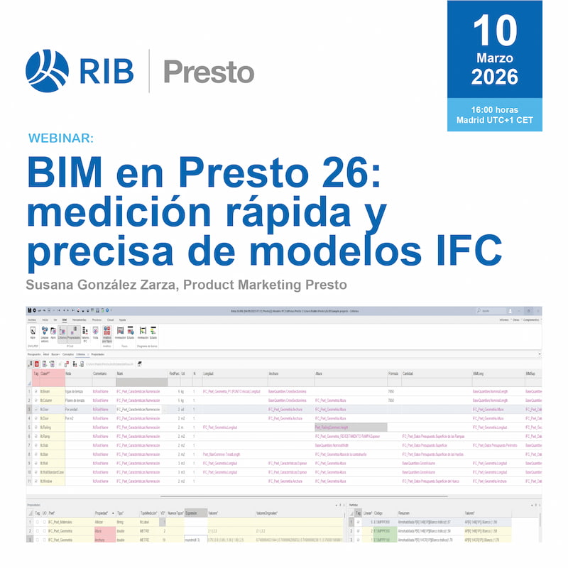 BIM en Presto 26 – Medición rápida y precisa de modelos IFC