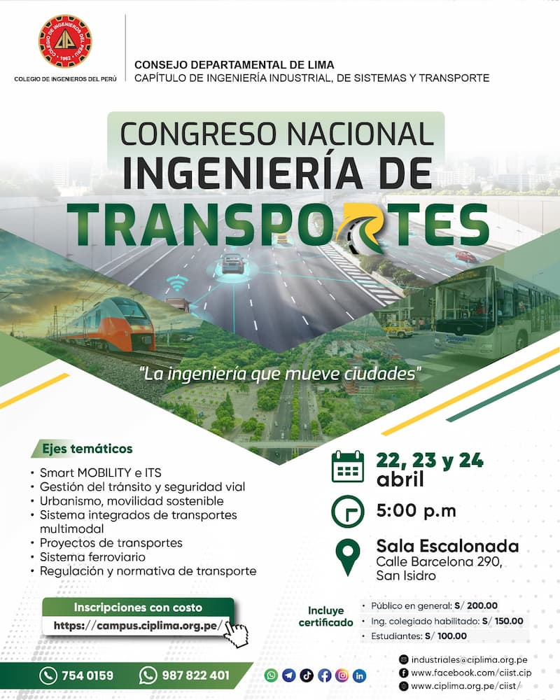 CONGRESO NACIONAL DE INGENIERÍA DE TRANSPORTES